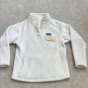 Patagonia Kids White Fleece Sweater